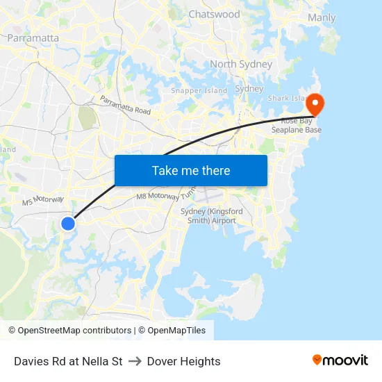 Davies Rd at Nella St to Dover Heights map