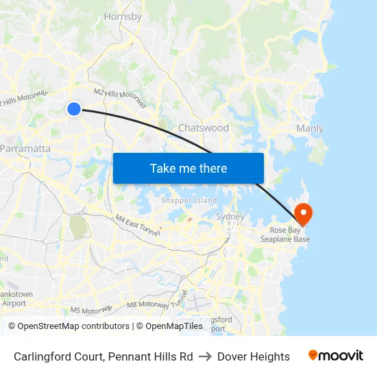 Carlingford Court, Pennant Hills Rd to Dover Heights map