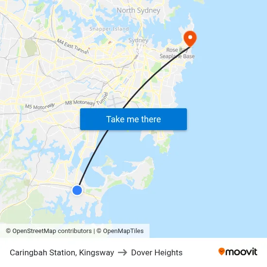 Caringbah Station, Kingsway to Dover Heights map