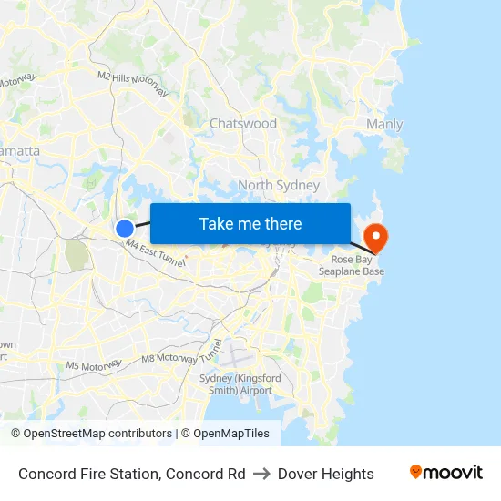 Concord Fire Station, Concord Rd to Dover Heights map