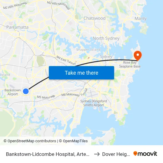 Bankstown-Lidcombe Hospital, Artegall St to Dover Heights map