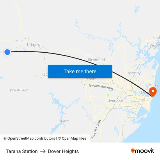 Tarana Station to Dover Heights map