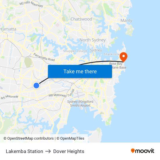 Lakemba Station to Dover Heights map