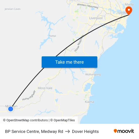 BP Service Centre, Medway Rd to Dover Heights map