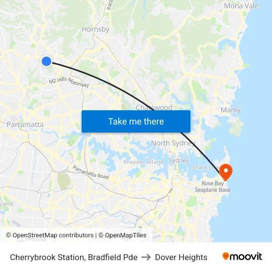 Cherrybrook Station, Bradfield Pde to Dover Heights map