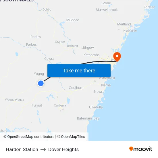 Harden Station to Dover Heights map