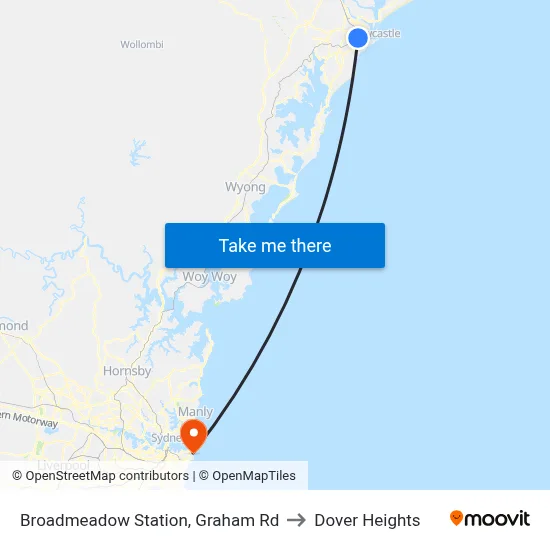 Broadmeadow Station, Graham Rd to Dover Heights map