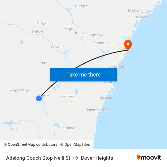 Adelong Coach Stop Neill St to Dover Heights map