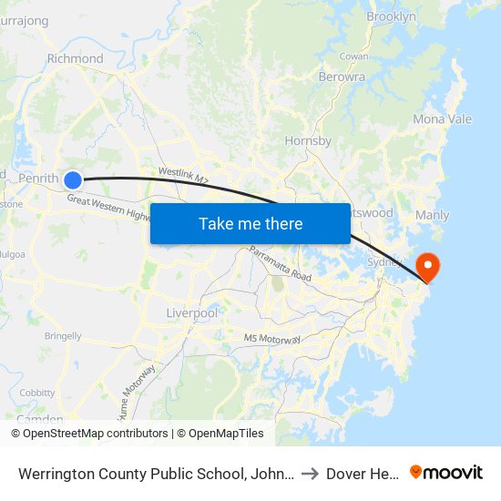 Werrington County Public School, John Batman Ave to Dover Heights map