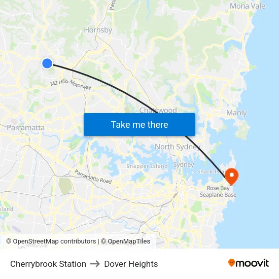 Cherrybrook Station to Dover Heights map