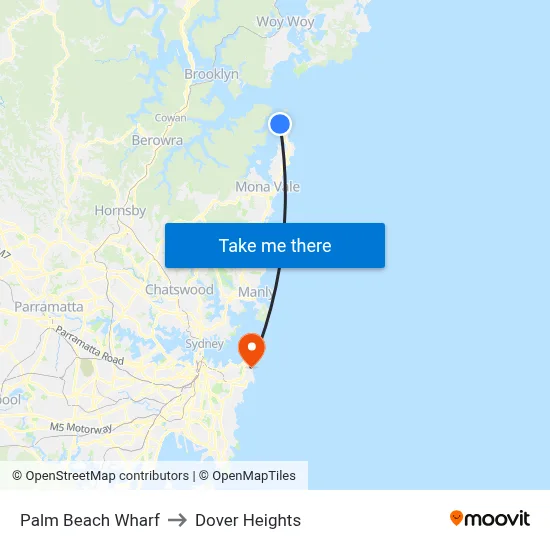 Palm Beach Wharf to Dover Heights map