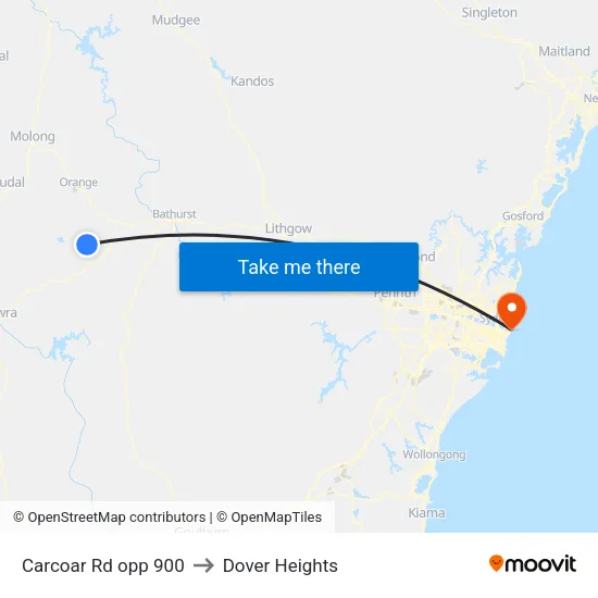 Carcoar Rd opp 900 to Dover Heights map