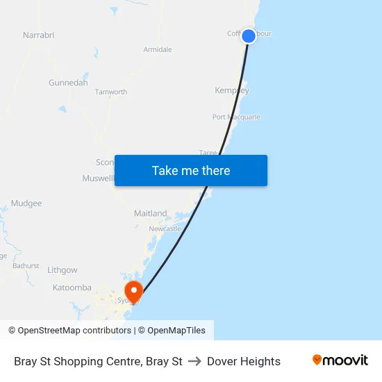 Bray St Shopping Centre, Bray St to Dover Heights map