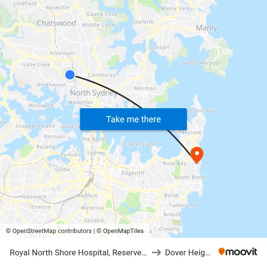 Royal North Shore Hospital, Reserve Rd to Dover Heights map