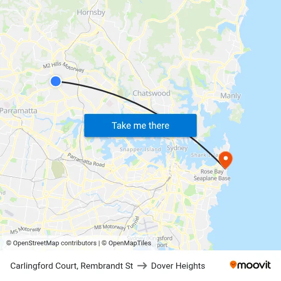Carlingford Court, Rembrandt St to Dover Heights map
