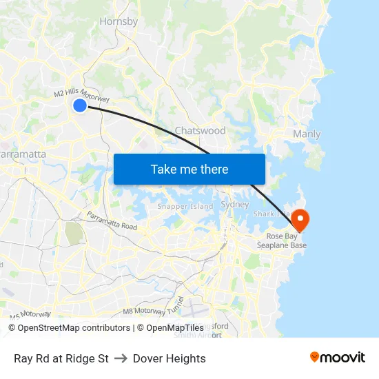 Ray Rd at Ridge St to Dover Heights map