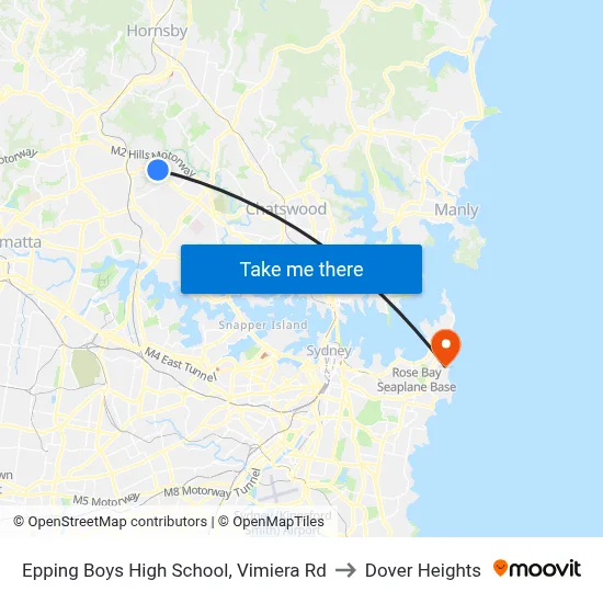 Epping Boys High School, Vimiera Rd to Dover Heights map
