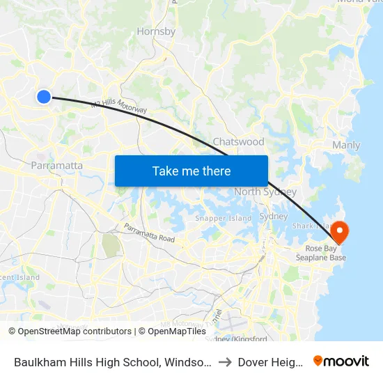 Baulkham Hills High School, Windsor Rd to Dover Heights map