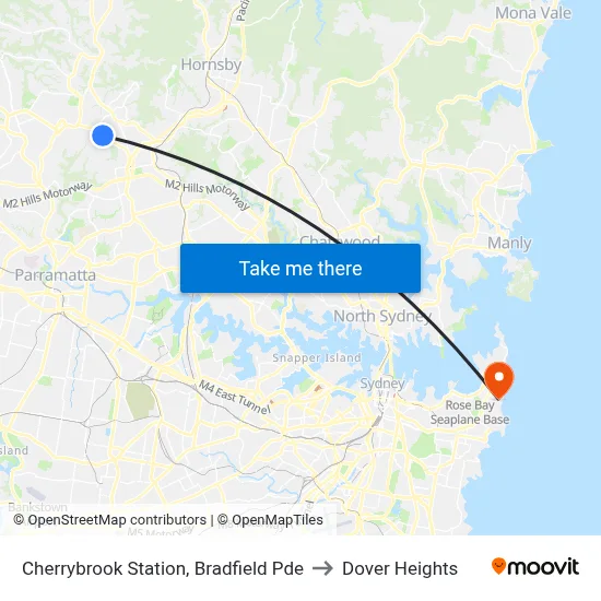 Cherrybrook Station, Bradfield Pde to Dover Heights map