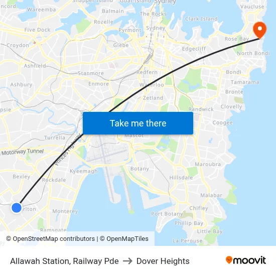 Allawah Station, Railway Pde to Dover Heights map