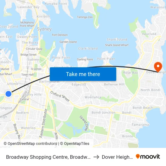 Broadway Shopping Centre, Broadway to Dover Heights map