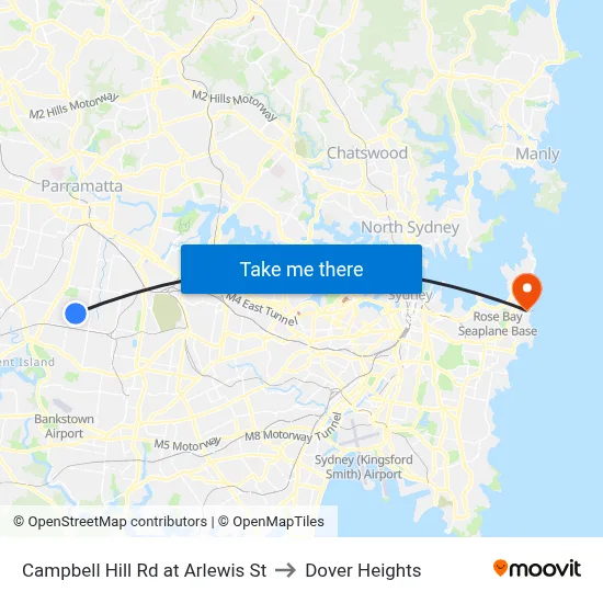 Campbell Hill Rd at Arlewis St to Dover Heights map