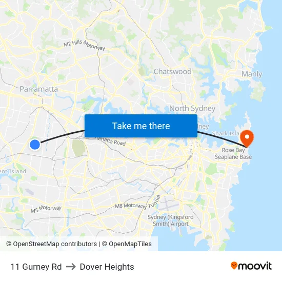 11 Gurney Rd to Dover Heights map