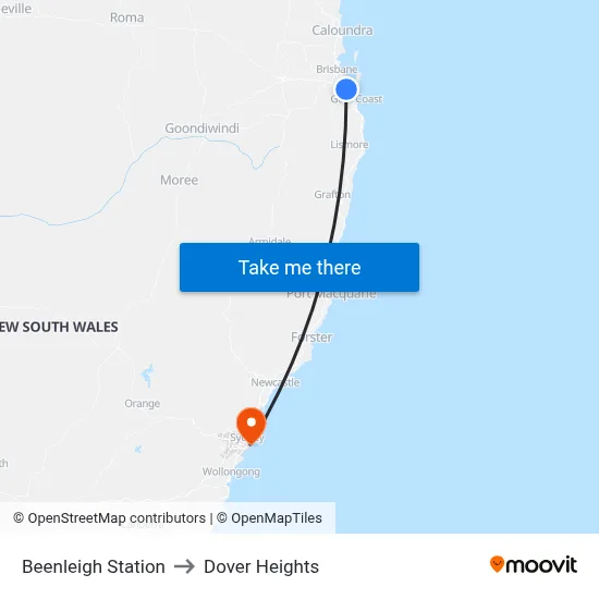 Beenleigh Station to Dover Heights map