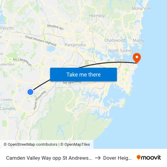 Camden Valley Way opp St Andrews Rd to Dover Heights map