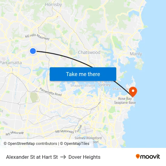 Alexander St at Hart St to Dover Heights map