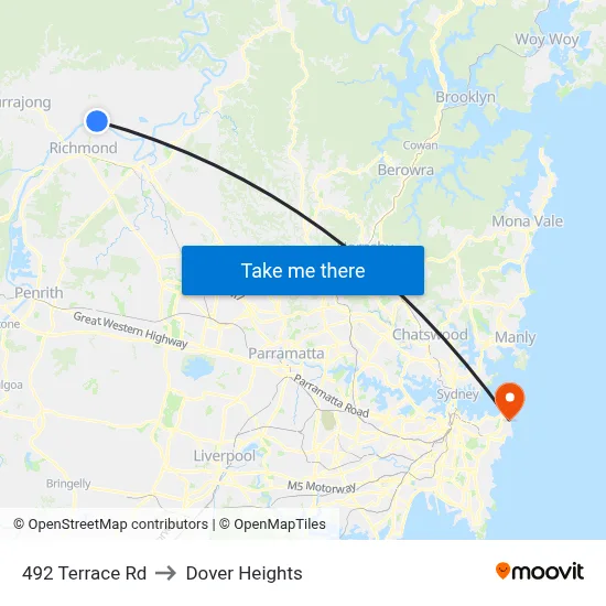 492 Terrace Rd to Dover Heights map