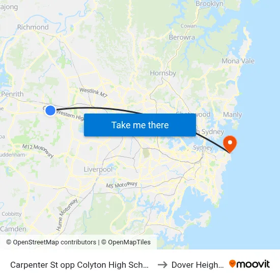 Carpenter St opp Colyton High School to Dover Heights map