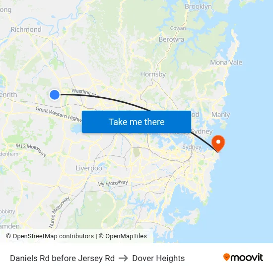 Daniels Rd before Jersey Rd to Dover Heights map