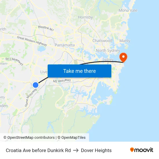 Croatia Ave before Dunkirk Rd to Dover Heights map