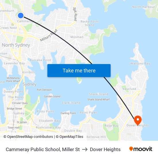 Cammeray Public School, Miller St to Dover Heights map