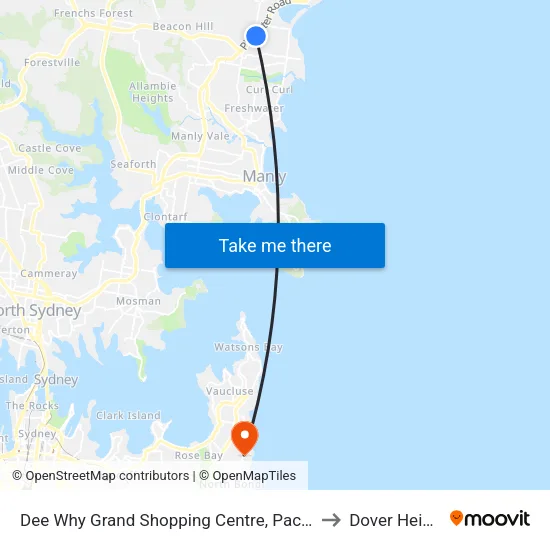 Dee Why Grand Shopping Centre, Pacific Pde to Dover Heights map