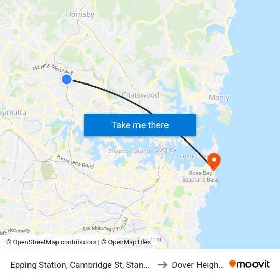 Epping Station, Cambridge St, Stand A to Dover Heights map
