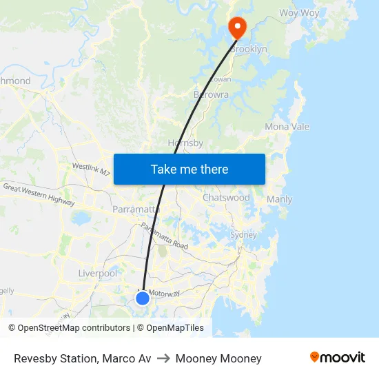 Revesby Station, Marco Av to Mooney Mooney map