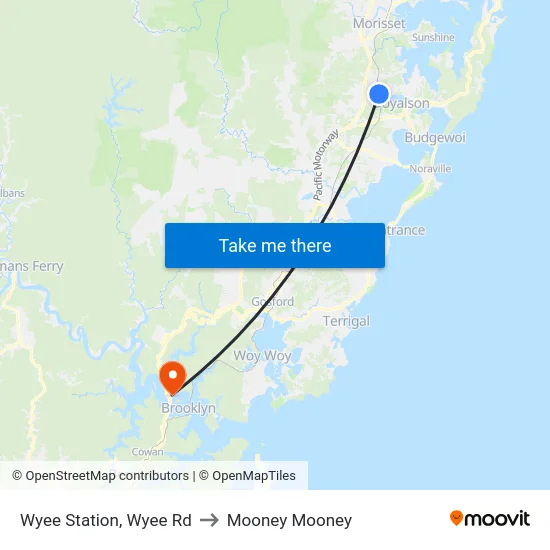Wyee Station, Wyee Rd to Mooney Mooney map