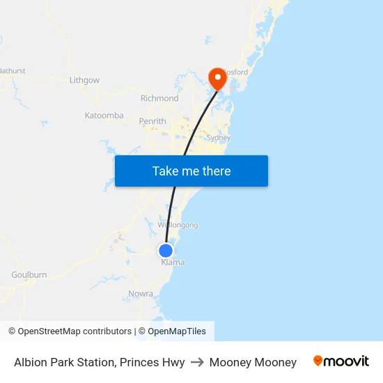 Albion Park Station, Princes Hwy to Mooney Mooney map