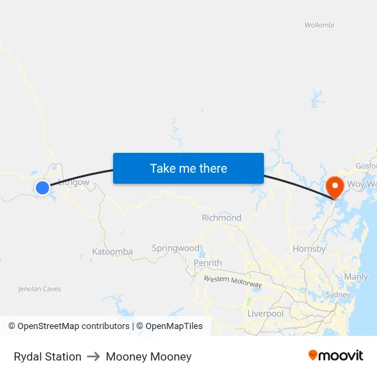 Rydal Station to Mooney Mooney map