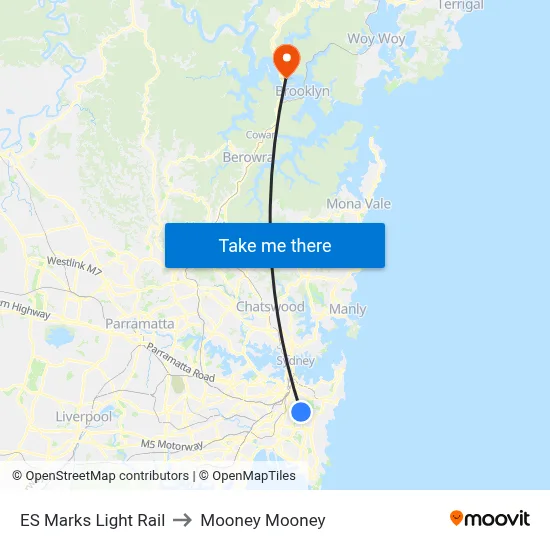 ES Marks Light Rail to Mooney Mooney map