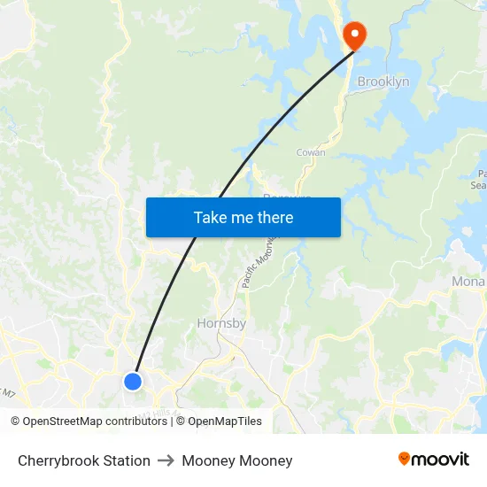 Cherrybrook Station to Mooney Mooney map
