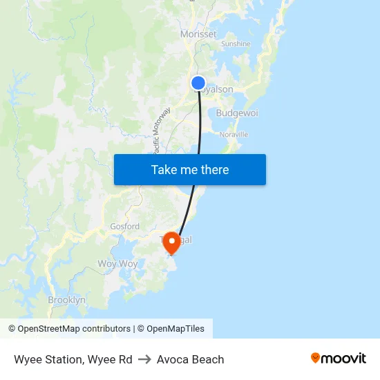Wyee Station, Wyee Rd to Avoca Beach map