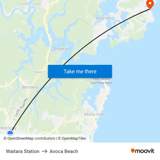 Waitara Station to Avoca Beach map