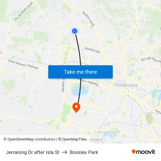 Jerralong Dr after Isla St to Bossley Park map