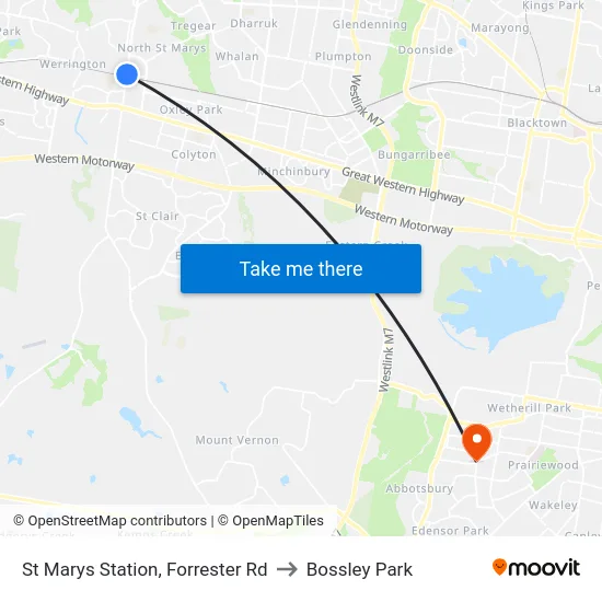 St Marys Station, Forrester Rd to Bossley Park map