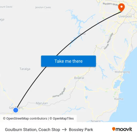 Goulburn Station, Coach Stop to Bossley Park map