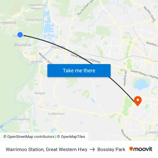 Warrimoo Station, Great Western Hwy to Bossley Park map