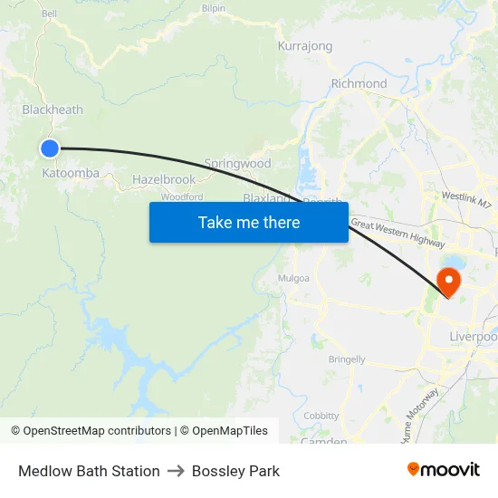 Medlow Bath Station to Bossley Park map
